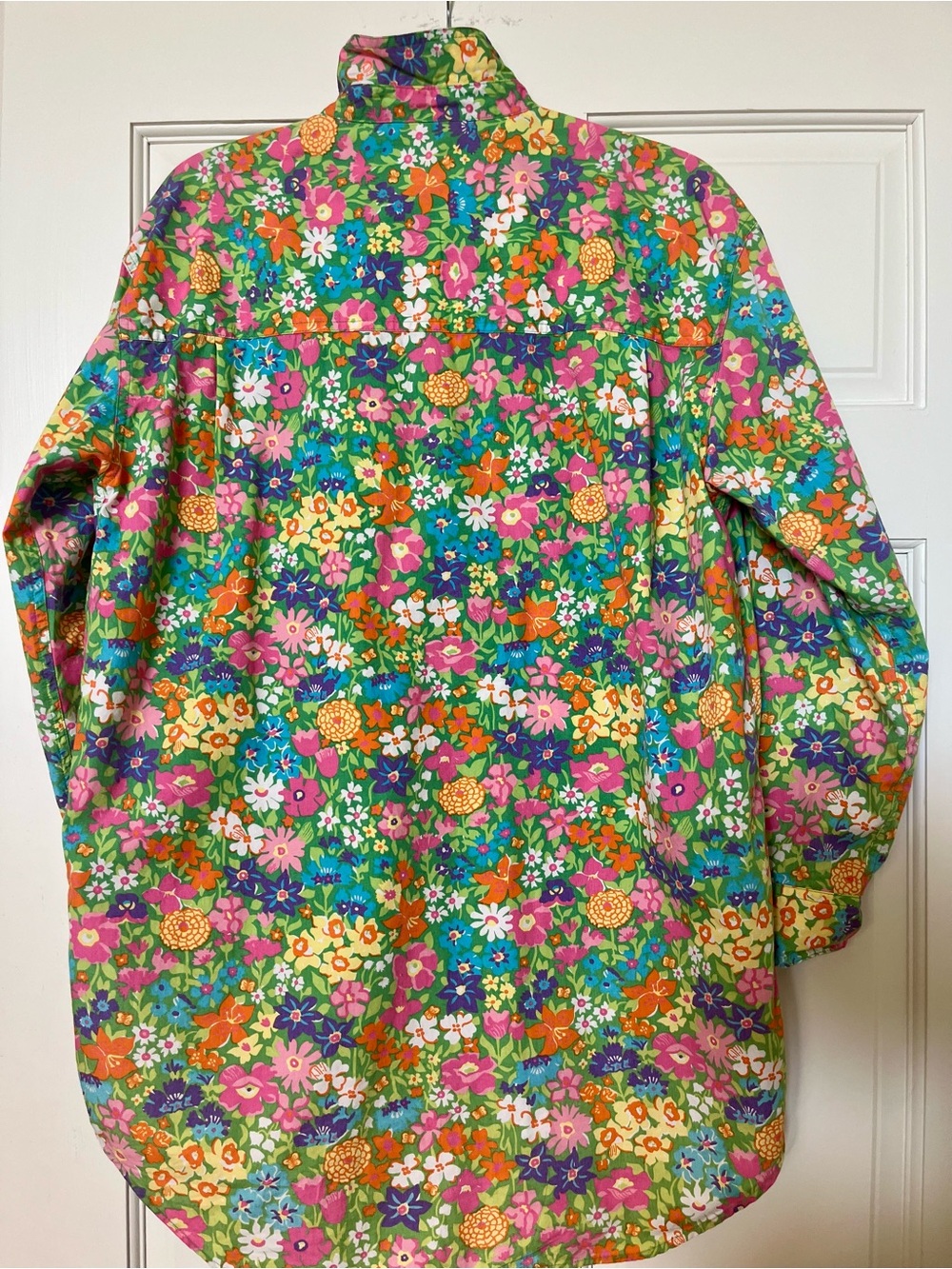 Vintage Lilly Pulitzer White Label Floral Longline Button-Up Shirt Cover-Up Sz M - Picture 2 of 5
